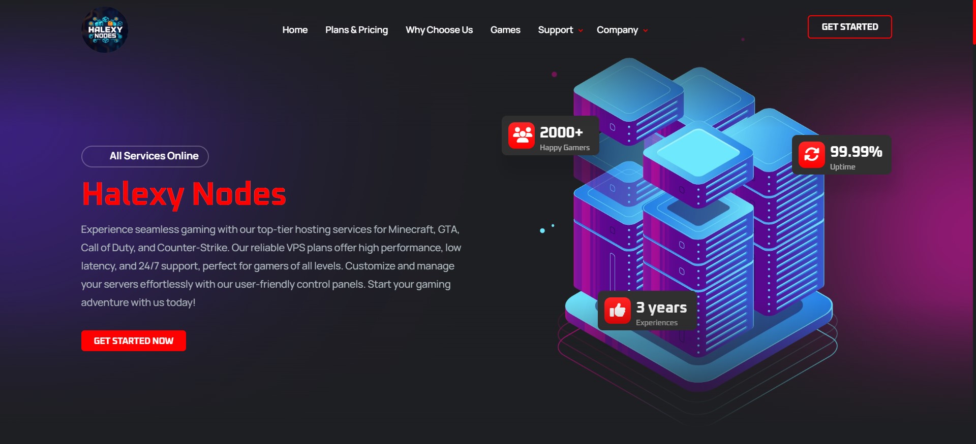 Halexy Nodes website screenshot